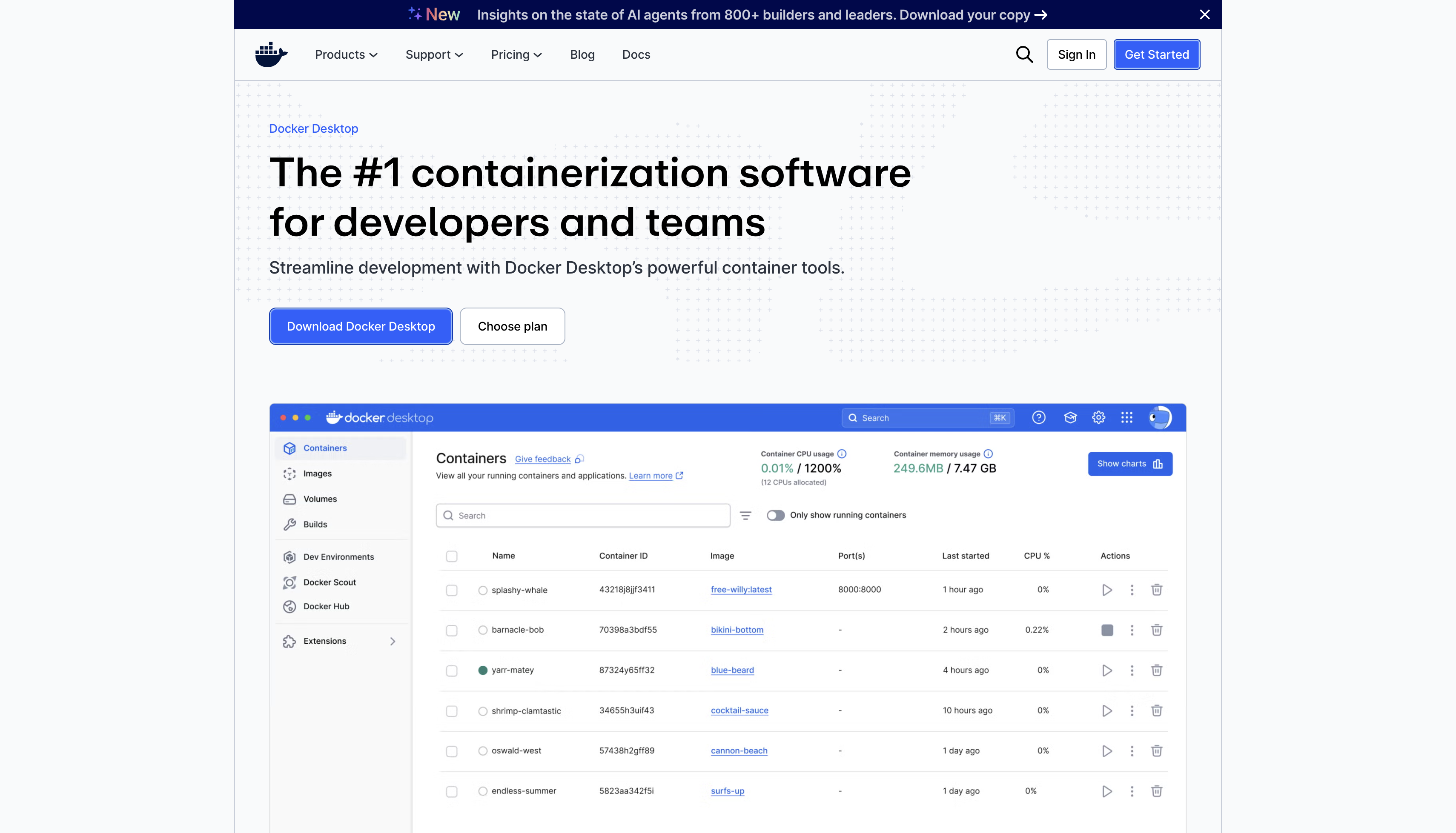 Docker Desktop download page at docker.com